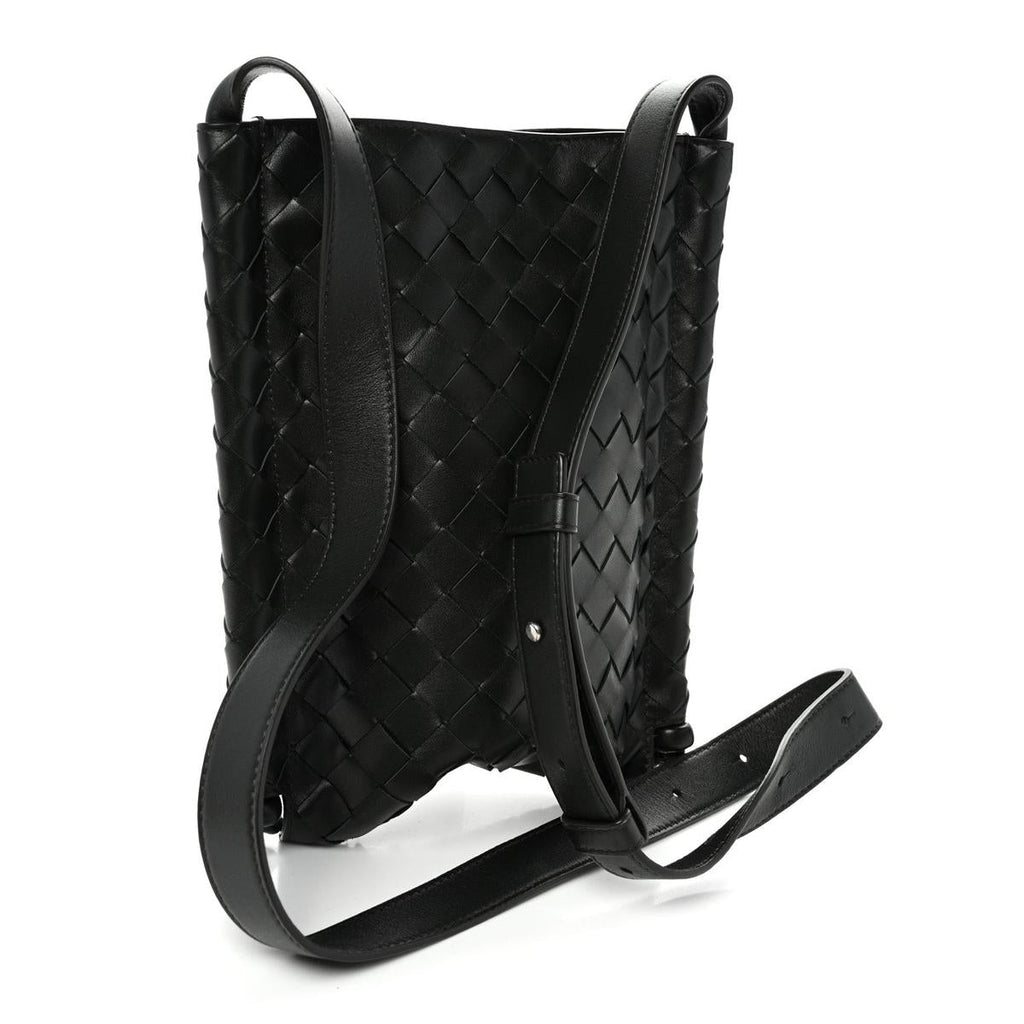 Bottega Veneta Nappa Intrecciato Small Flat Loop Messenger - Angled Back View