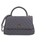 Chanel Caviar Quilted Small Coco Handle Flap Dark Grey
