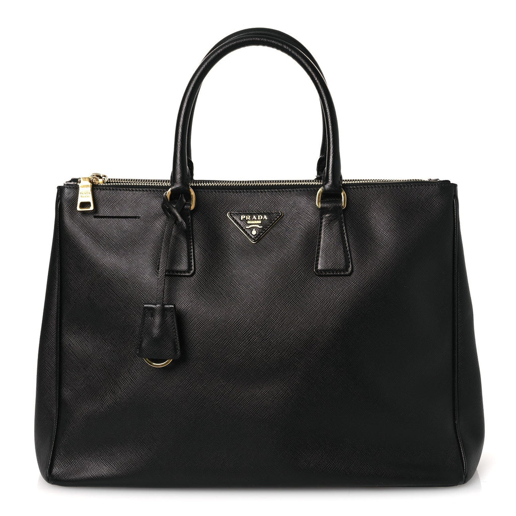 Prada Saffiano Large Galleria Double Zip Tote Black