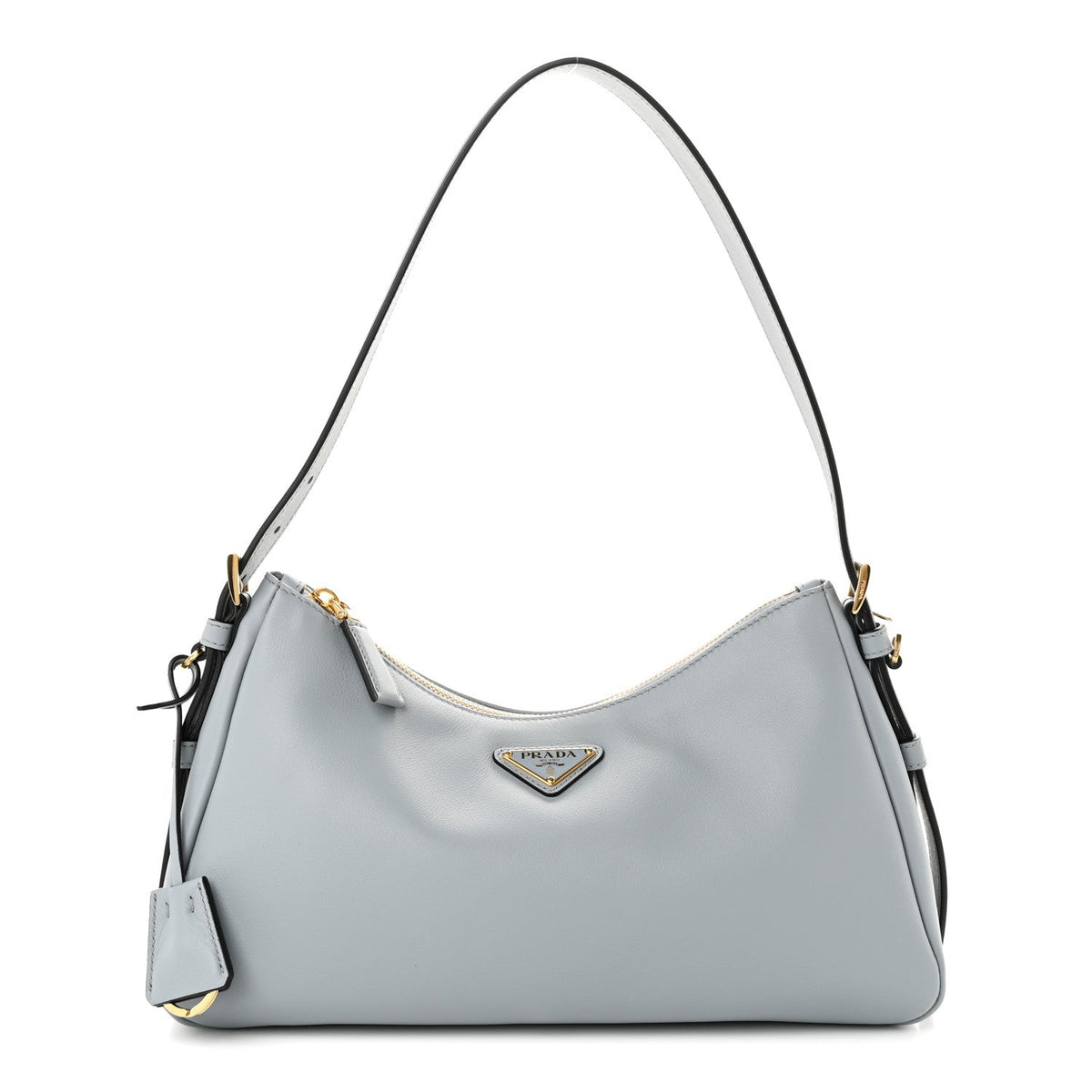 Prada Soft Calfskin Medium Aimee Shoulder Bag Opaline