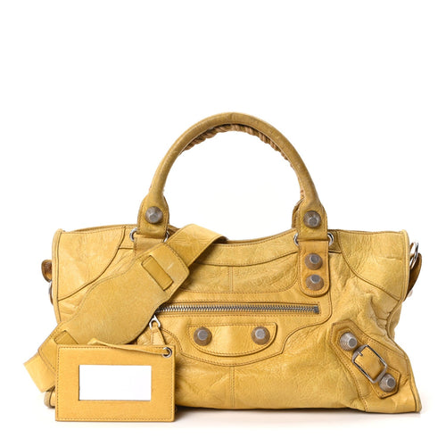 Balenciaga Agneau Giant 21 Silver Hardware Part Time Moutarde