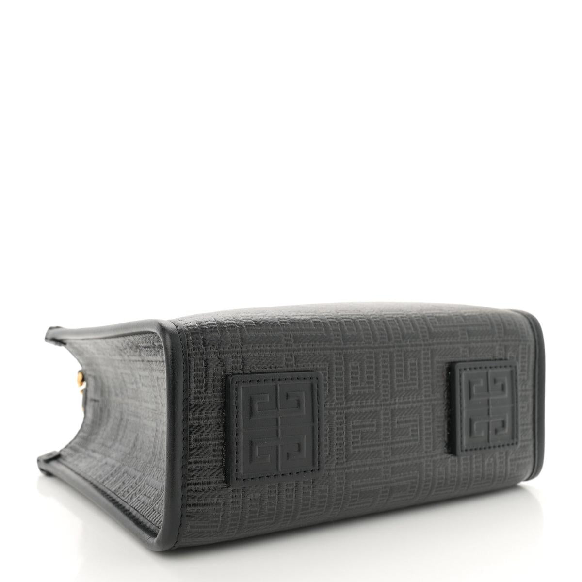 Givenchy Mini Bond Shopper 4G Tote Black Canvas - bottom view
