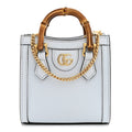 Gucci Textured Dollar Calfskin Super Mini Diana Tote Bag Pale Blue