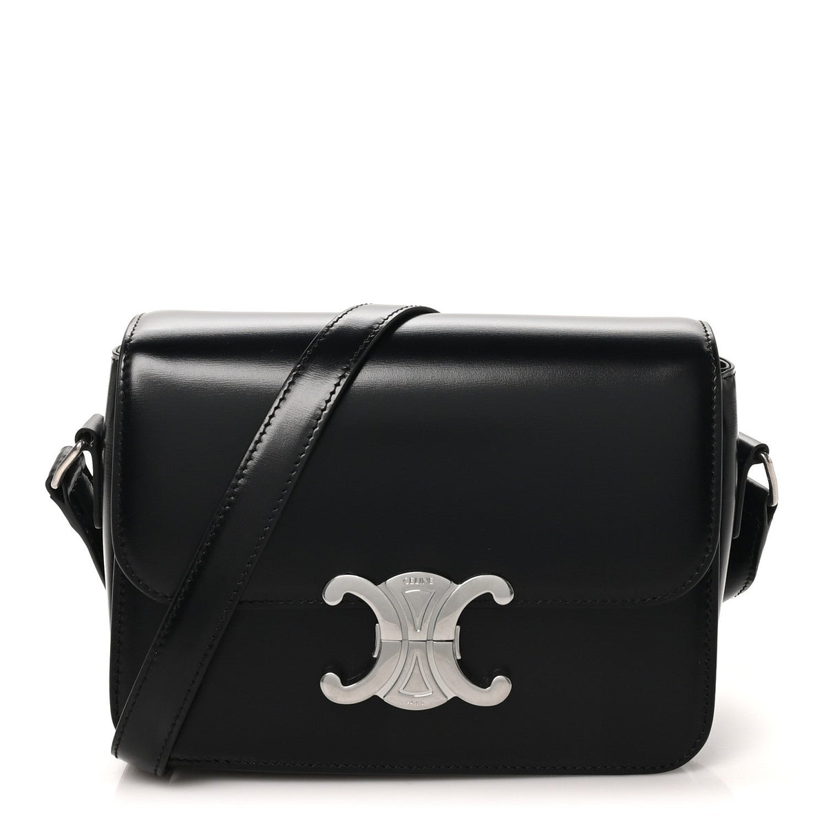 Celine Shiny Calfskin Teen Triomphe Black