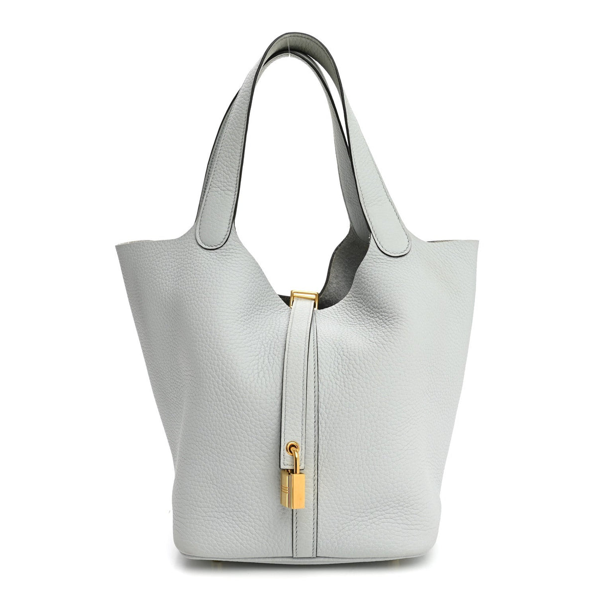 Hermès Taurillon Clemence Picotin Lock 22 MM Bleu Pale