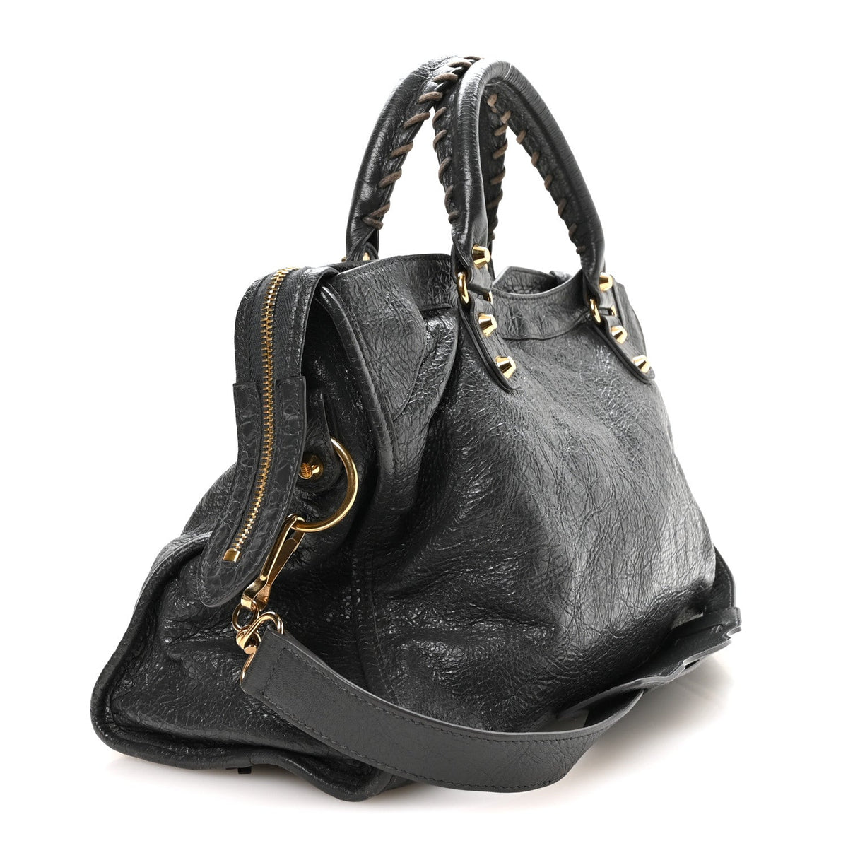 Balenciaga Agneau Classic Gold Hardware City Gris Fossile