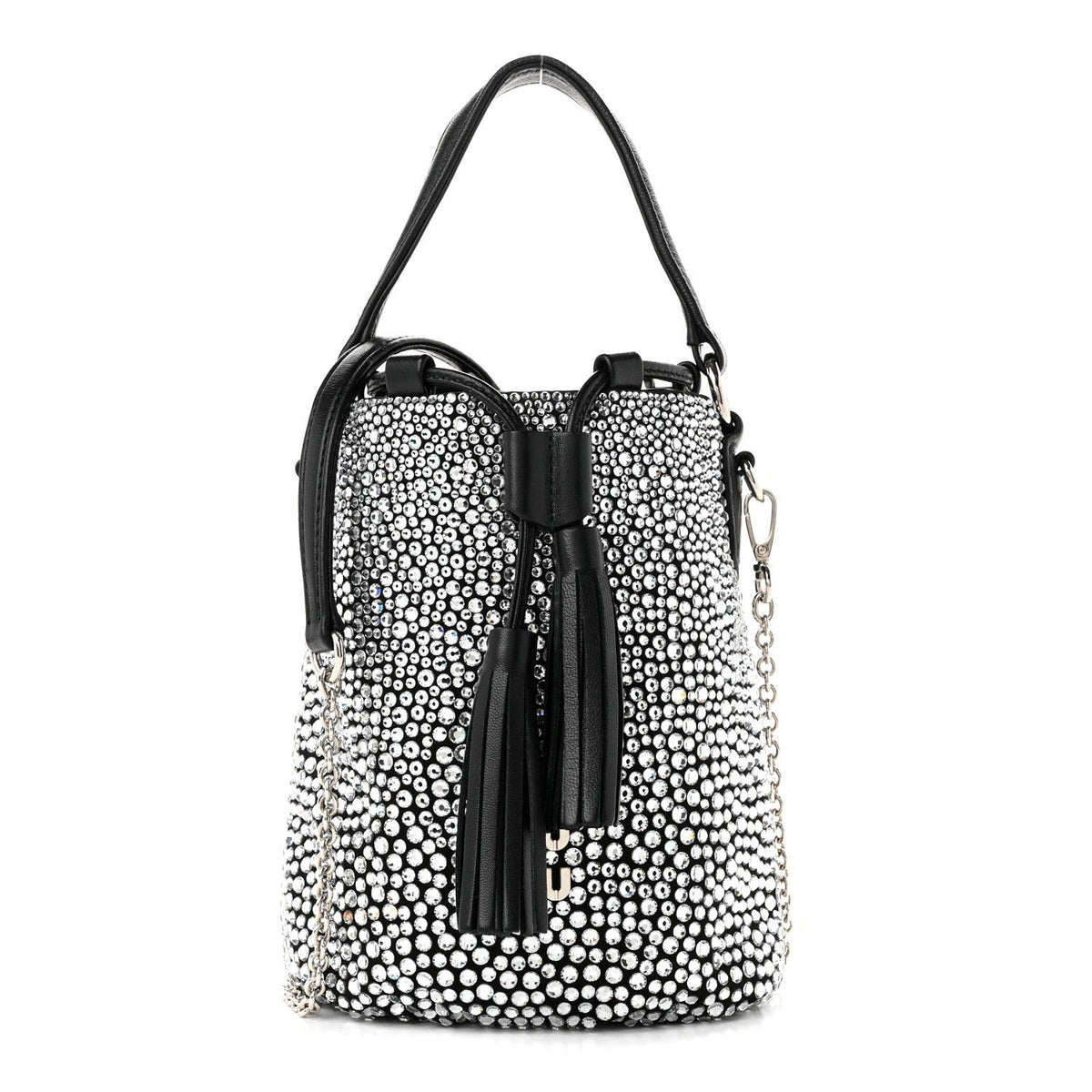 Miu Miu Raso Crystal Starlight Bucket Bag Black