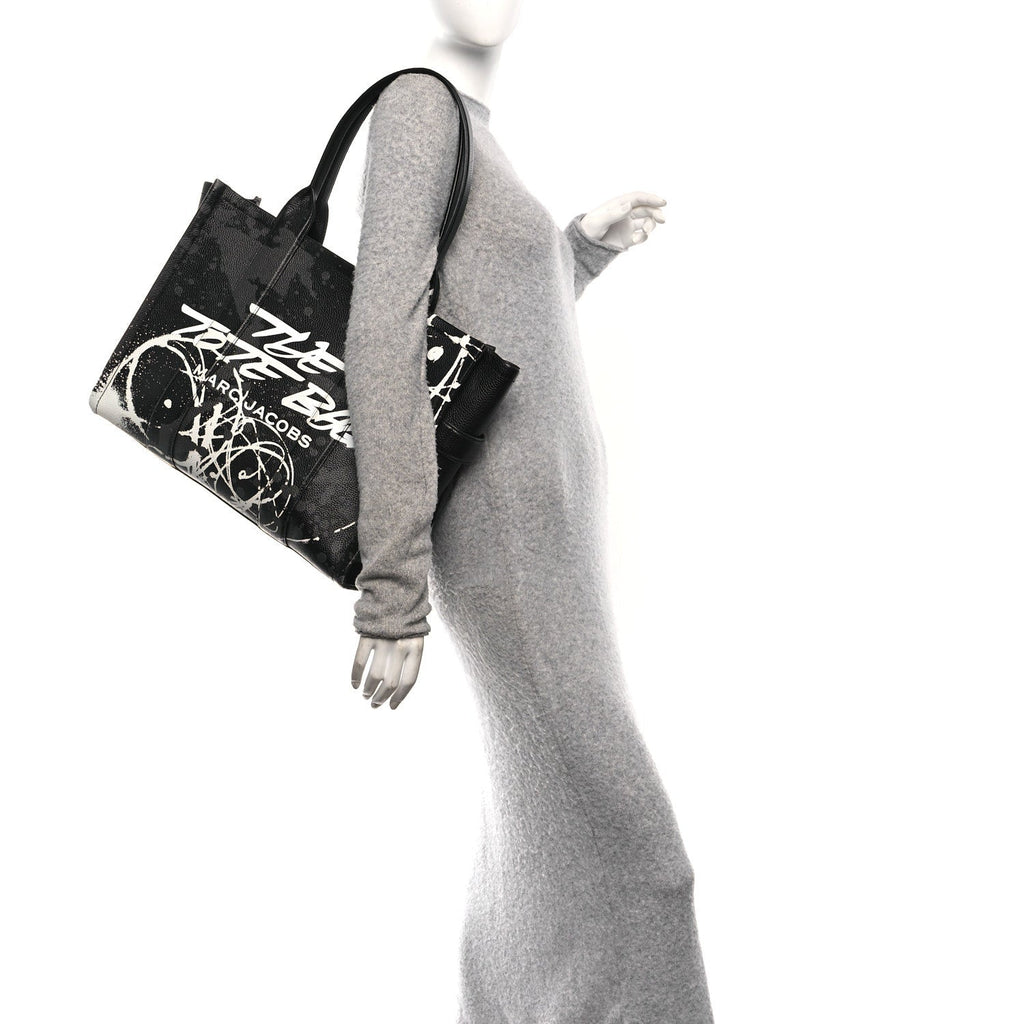 Marc Jacobs X FUTURA Grained Calfskin Large The Tote Bag Black