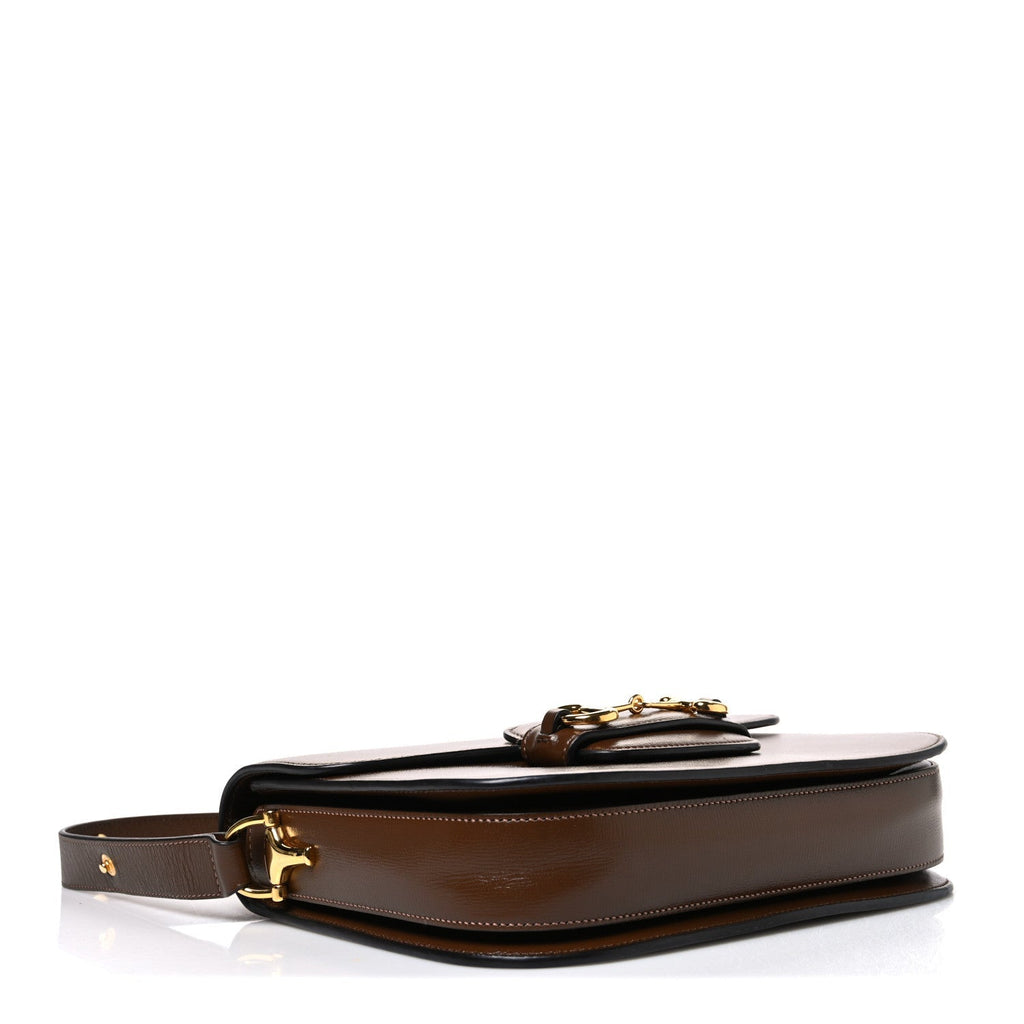 Gucci Azalea Calfskin Horsebit 1955 Shoulder Bag Brown Sugar