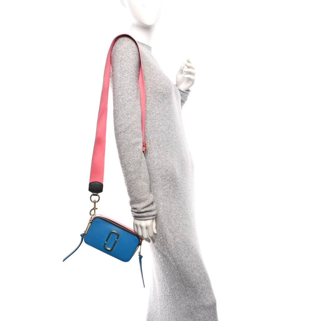 Marc Jacobs Saffiano Small Snapshot Camera Bag Blue Multicolor