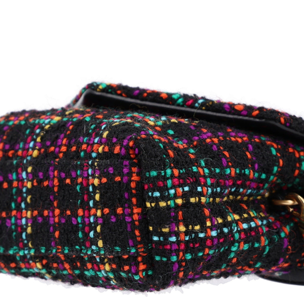 Saint Laurent Tweed Toy Loulou Shoulder Bag Black