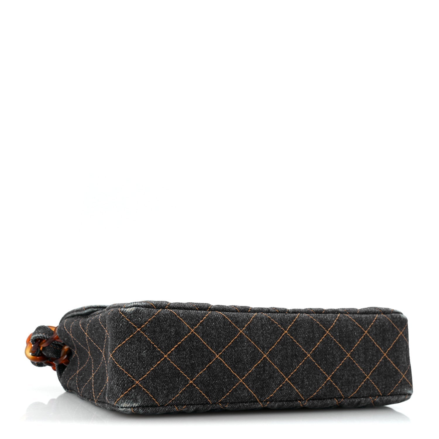 Chanel Denim Quilted Tortoise Single Flap Blue