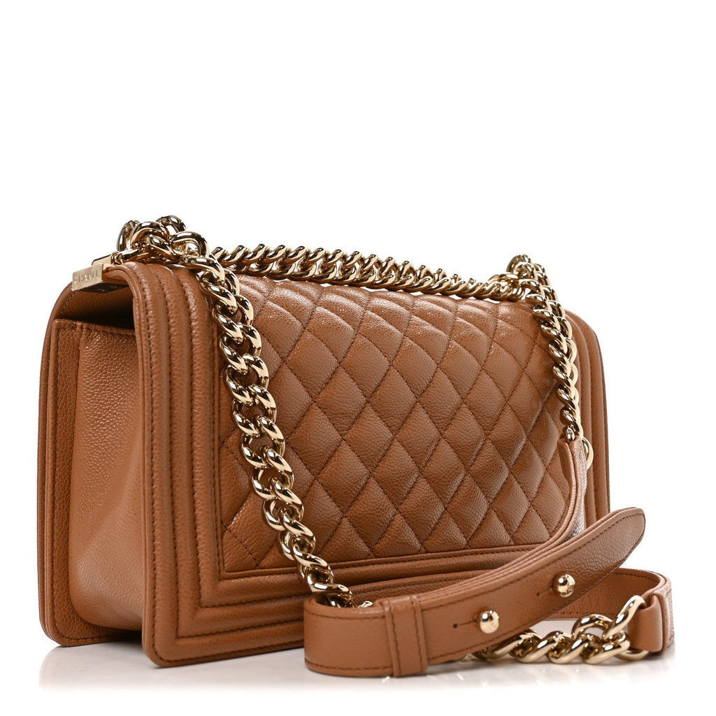 Chanel Caviar Quilted Medium Boy Flap Brown