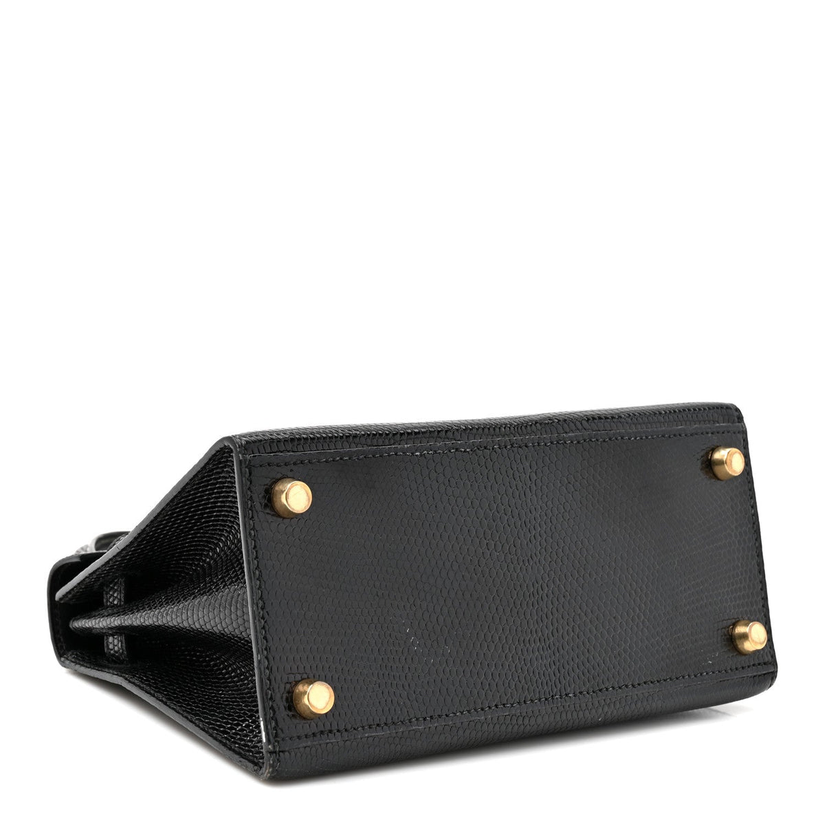 Hermes Lizard Mini Kelly Sellier 20 Noir detail view