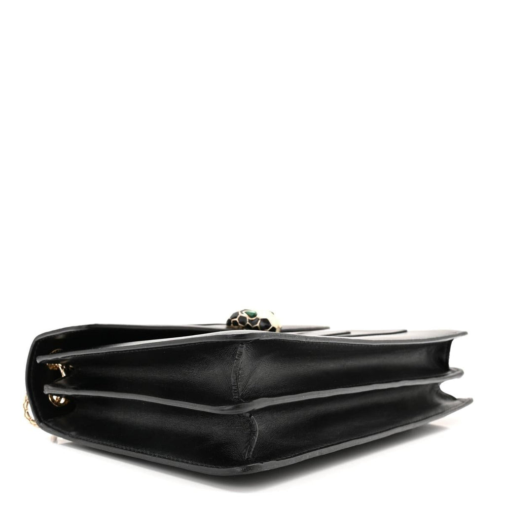 BVLGARI SERPENTI FOREVER SHOULDER BAG IN BLACK CALFSKIN