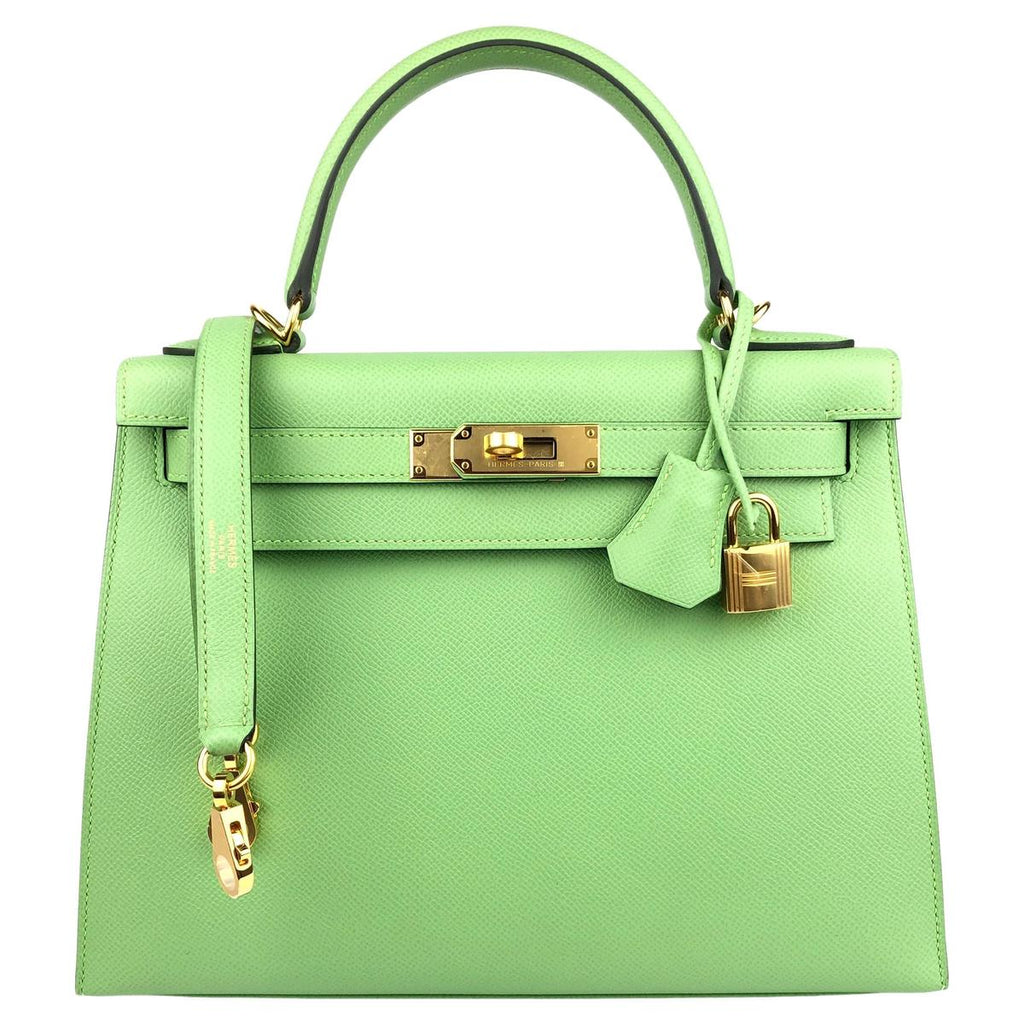 Hermès Kelly 28 Vert Amande detail view