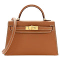 Hermès Mini Kelly II Gold Epsom front view