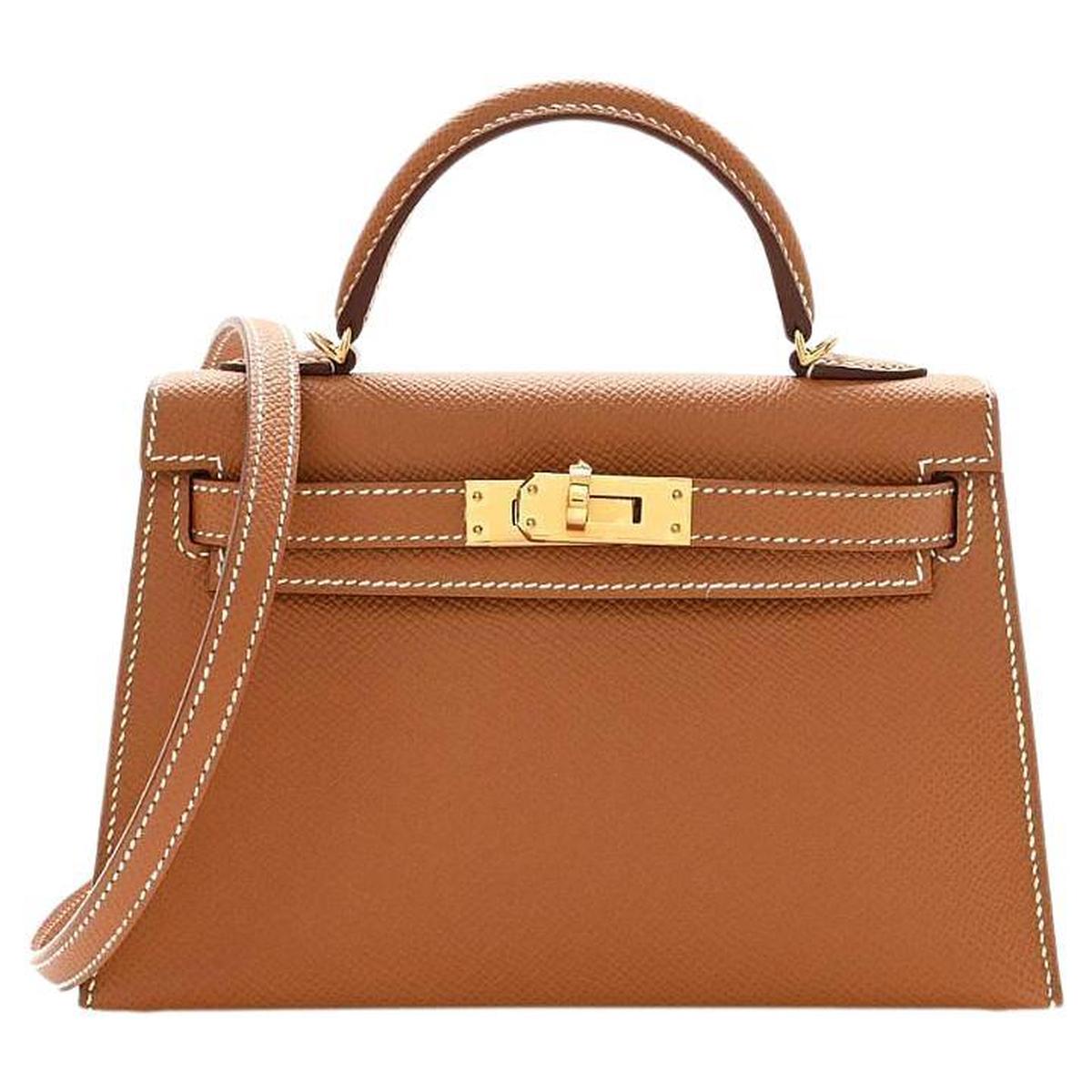 Hermès Mini Kelly II Gold Epsom front view