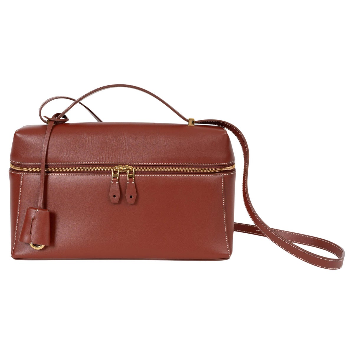Loro Piana Extra Bag L27 Deep Kummel front view on white background