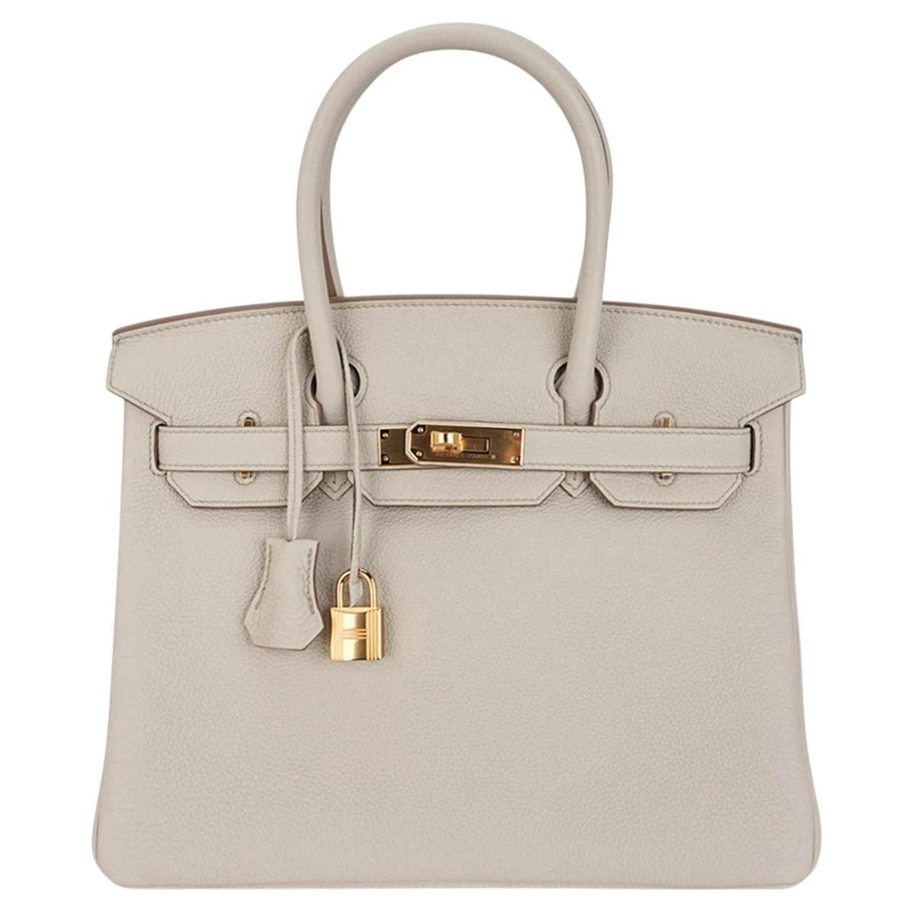 Hermès HAC 28 Gold Togo detail view